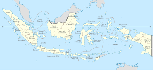 划分出了省份的印度尼西亚地图