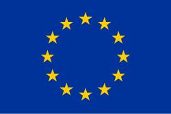 十二颗五角金星环成一圆，蓝底