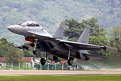 The Royal Malaysian Air Force's Sukhoi Su-30MKM Flankers and Aermacchi MB-339s military aircraft at the Langkawi Airport.