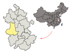 六安市在安徽省的地理位置
