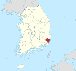 蔚山廣域市位置圖
