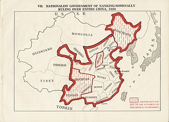 1930年代初南京國民政府控制區(日本大使馆发布)