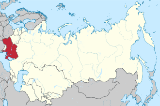 1954年起乌克兰苏维埃社会主义共和国于苏联中的位置