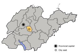 莱芜市在山东省的地理位置(2018年)