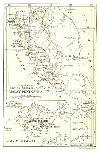 英制馬來半島及新加坡島地圖,1888年